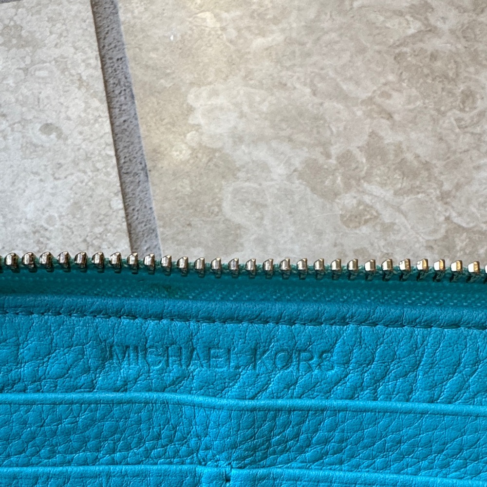 Michael Kors Turquoise Wallet with Gold Accent - Picture 2 of 11